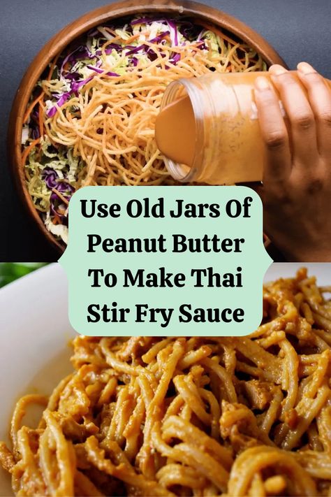 Peanut Butter Stir Fry Sauce, Peanut Butter Jar Sauce, Leftover Peanut Butter Jar Sauce, Recipes Using Peanut Butter, Peanut Butter Jar Noodles, Peanut Butter Soy Sauce Dressing, Leftover Peanut Butter Jar, Empty Peanut Butter Jar Recipe, Thai Stir Fry Sauce