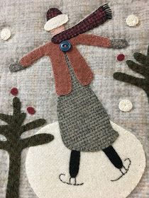 Michelle Palmer, Cheri Payne, Penny Rug Patterns, Wool Felt Projects, Wool Applique Patterns, Felted Wool Crafts, Winter Schnee, Wool Quilts, Wool Appliqué