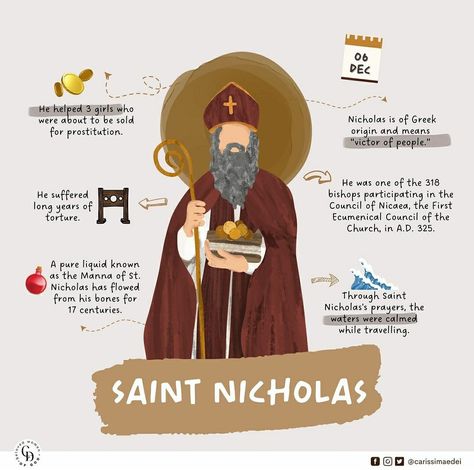 Catholic Saints Prayers, Saint Nicholas Day, Catholic Feast Days, Saint Feast Days, Christmas Scripture, St Nicholas Day, Catholic Crafts, Faith Formation, Catholic Kids