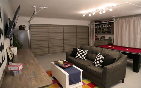 Garage Playroom, Teen Hangout, Garage Transformation, Garage Game Rooms, Garage To Living Space, Hangout Room, Converted Garage, Garage Room, Garage Renovation