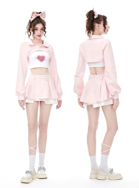 Soft Fashion, Pom Pom Girl, Preformance Outfits, Kawaii Fashion Outfits, Kpop Fashion Outfits, Pink Outfits, Girly Fashion, Performance Outfit, Kpop Outfits