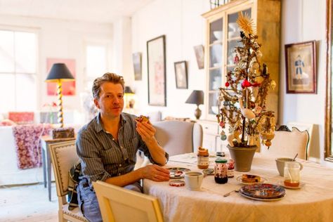 John Derian at Home in New York City « The Selby John Derian Decoupage, Country Style Living Room, Decoupage Decor, John Derian, Vogue Living, Eclectic Interior, World Of Interiors, City Living, Front Room