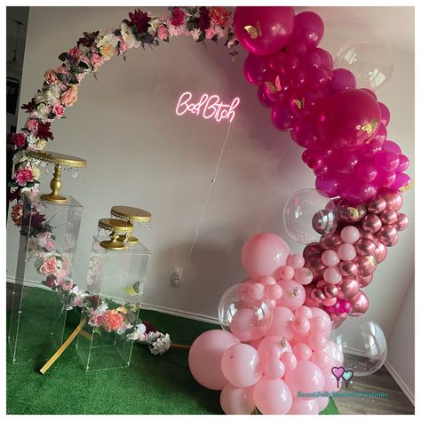 Hoop With Flowers, March Baby Shower, Balloon Hoop, Balloon Ring, March Baby, Flowers Decor, Balloon Flowers, Balloon Decorations, Flower Decorations