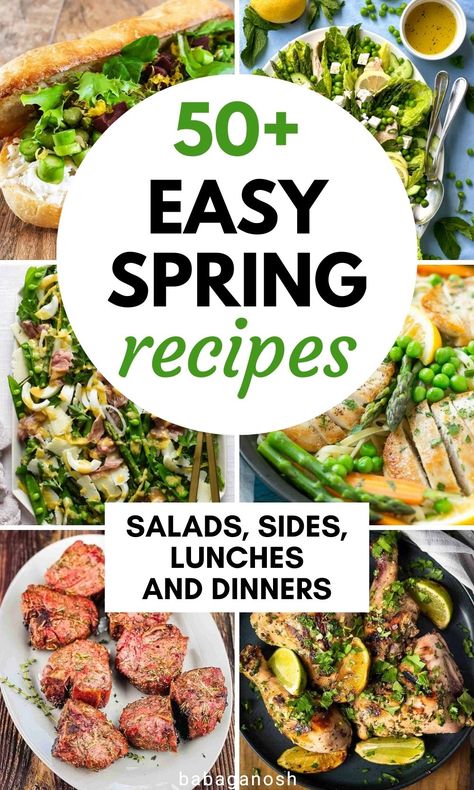 Check out this ultimate list of easy spring recipes, including healthy vegetable side dishes for spring, spring salads, lunch recipes, dinner ideas, and Easter main course recipes for a crowd. Refreshing Spring Recipes, Light Lunch Recipes, Couscous Dishes, Spring Side Dishes, Easy Spring Recipes, Vegetable Side Dishes Healthy, Spring Lunch, Slow Cooker Lamb, Spring Salad Recipes