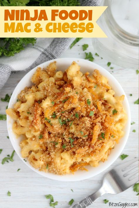 Bread Crumb Topping, Creamy Cheese Sauce, Baked Mac And Cheese Recipe, Air Fryer Recipes Vegetarian, Homemade Mac And Cheese, Pasta Side Dishes, Ninja Recipes, Baked Mac N Cheese, Cheesy Bread