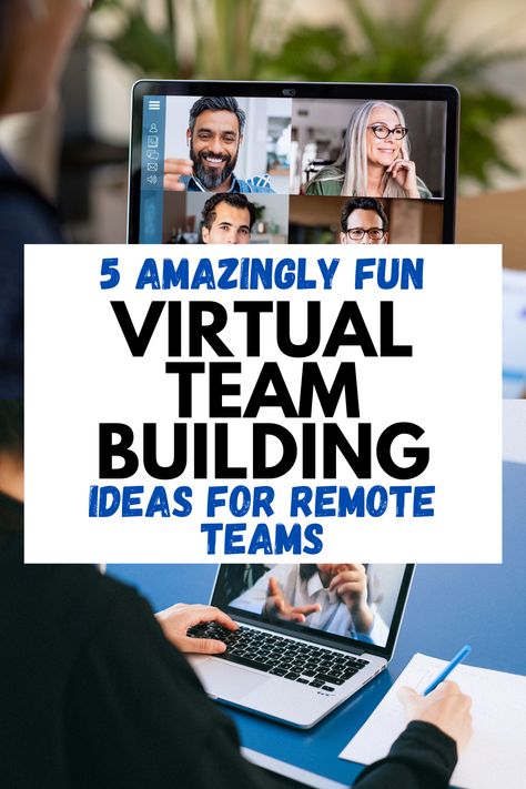 Managing a remote team can be difficult. Nothing substitutes face to face interaction or builds trust better. However, today’s workplace is flatter than ever with more and more employees preferring to work from home. Here are 5 Virtual Team Building Ideas to keep things light and fun while working remote working from home leading a team remote office management leadership, remote work ideas, virtual team ideas, fun ideas for virtual teams Virtual Team Games For Work, Remote Team Building Activities, Free Team Building Activities, Remote Team Building, Name Games For Kids, Team Building Ideas, Leading A Team, Virtual Team Building, Sports Classroom