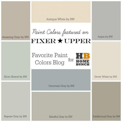 joanna+gaines+color+palette | Best 25+ Sherwin william ideas on Pinterest | Williams and williams, Gray paint colors and ... Intellectual Gray, Dover White, Farmhouse Paint Colors, Farmhouse Paint, Palette Design, Favorite Paint Colors, Fixer Upper Style, Paint Color Palettes, Favorite Paint