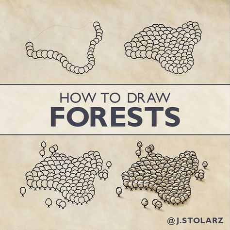 How To Draw Forests On A Map, How To Draw Forest, Map Symbols, Isometric Map, Map Sketch, Fantasy Map Making, Fantasy Writer, Map Maker, Fantasy World Map