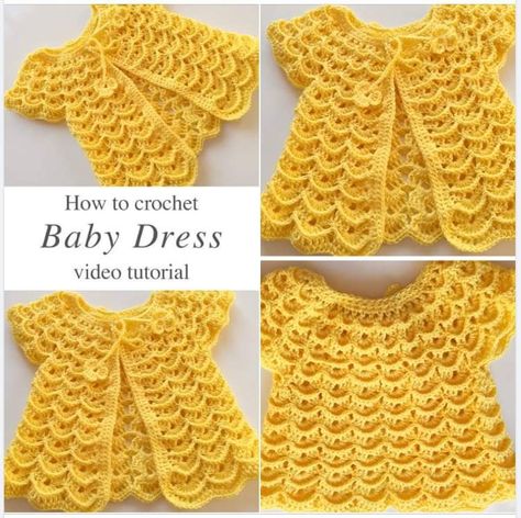 Cardigan Til Baby, Baby Dress Pattern, Crochet Baby Dress Pattern, شال كروشيه, Knit Baby Dress, Skincare Quotes, Routine Skincare, Pola Amigurumi