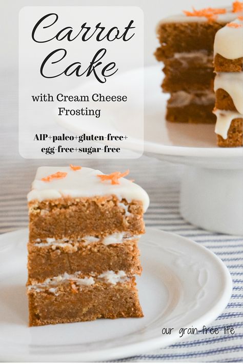 The Perfect Paleo AIP Carrot Cake — our grain-free life Aip Carrot Cake, Aip Cake, Aip Sweets, Organic Carrots, Aip Meals, Gelatin Powder, Autoimmune Paleo Recipes, Aip Paleo Recipes, Aip Desserts