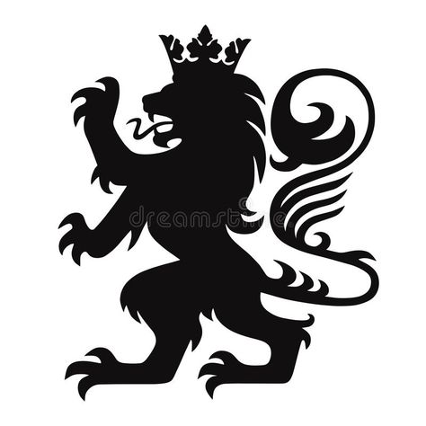 Heraldry Lion King with Crown Logo Mascot Vector royalty free illustration Lion Logo Design, King With Crown, Lion With Crown, Lion Icon, Logo Lion, Lion Crown, Crown Illustration, Beard Logo, Heraldry Design