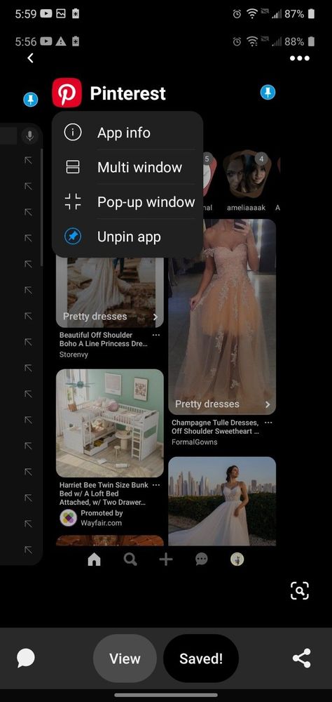 And now, I screenshotted my pin of my screenshot of me pinning pinterest to my phone so it'll never close (until I unpin it, that is.) How To Unpin A Pin On Pinterest, Off Shoulder Tulle Dress, Pinterest App, Pop Up Window, My Phone, Tulle Dress, Pretty Dresses, And Now, Quick Saves