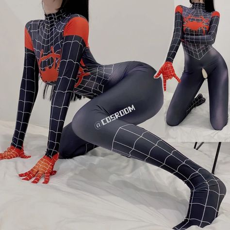 Spiderman Cosplay Miles Morales Costume Sexy Zentai Suit Woman Jumpsuit Bodysuit Superhero Zentai Carnival Party Costumes - AliExpress Miles Morales Costume, Woman Jumpsuit, Legs Outfit, High Waist Sports Leggings, Zentai Suit, Bodysuit Costume, Spiderman Cosplay, Miles Morales, Carnival Party