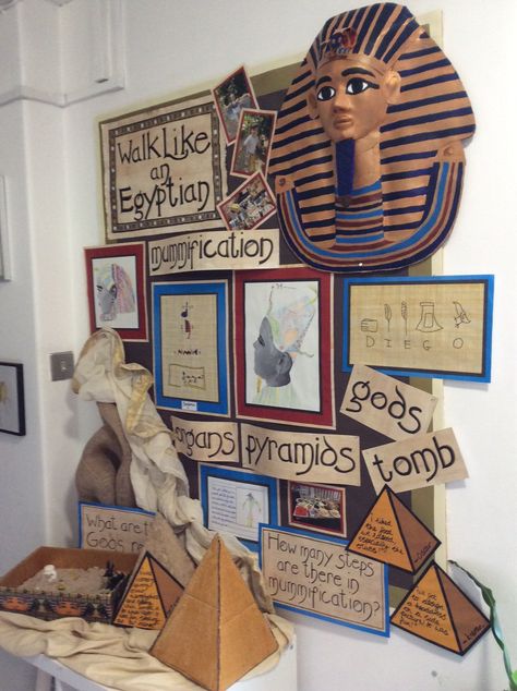 Ancient Egypt Ks2, Ancient Egypt Display Ks2, Egyptian Display Ks2, Ancient Egypt Classroom Display, Egypt Projects For Kids, English Exhibition Ideas For School, Board Project Ideas, History Project Ideas Creative, History Project Ideas