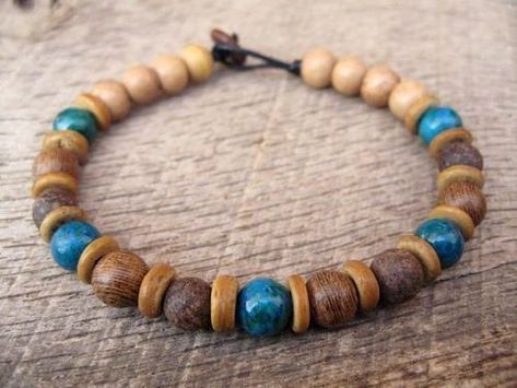 Masculine Jewelry, Mens Bracelet Designs, Mens Beaded Necklaces, Men Bracelets, Surfer Bracelets, Meditation Bracelet, Beads Bracelet Design, Braided Leather Bracelet, Mens Leather Bracelet