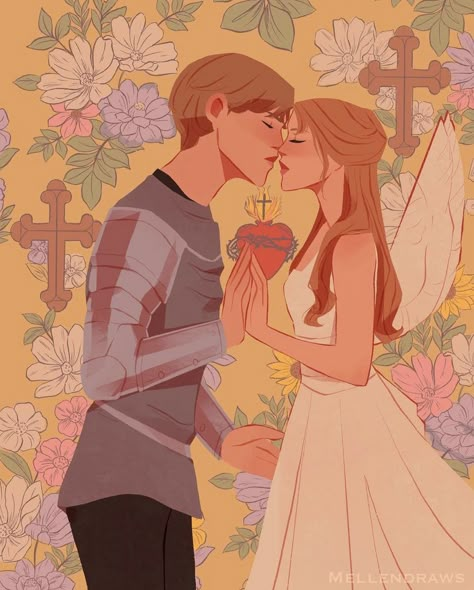 Romeo And Juliet Drawing, Knight Angel, Couple Art, Romeo And Juliet, A Rose, Art Drawings Sketches, Titanic, Pretty Art, Pretty Pictures