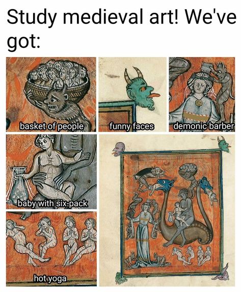 Mesopotamia Memes, Medieval Art Memes Funny, Funny Medieval Art, Weird Medieval Art, History Memes Funny, Medieval Reactions, Funny Medieval, Medieval Memes, History Funny