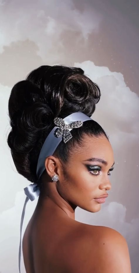 Burlesque Hair, Hair Mood Board, Pageant Hair, Classic Updo, Christmas Makeup Look, Hair Mask For Growth, Retro Makeup, Glamour Nails, Glamorous Hair