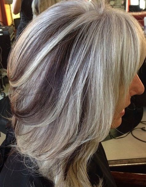 peek-a-boo lowlights ash blonde hair with black lowlights Balayage Bangs, Peek A Boo Highlights, Brown Hair With Silver Highlights, Peekaboo Hair Colors, Balayage Bob, Peekaboo Hair, Makeup Tip, Ash Blonde Hair, Gray Hair Highlights