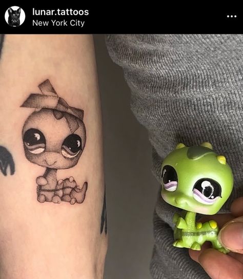 littlest pet shop tattoo by me @lunar.tattoos on instagram #tattoo #littlestpetshop #tattoosforwomen My Littlest Pet Shop Tattoo, Webkinz Tattoo, Littlest Pet Shop Tattoo, Lunar Tattoos, Lps Tattoo, Shop Tattoo, Lps Pets, Lps Littlest Pet Shop, Instagram Tattoo