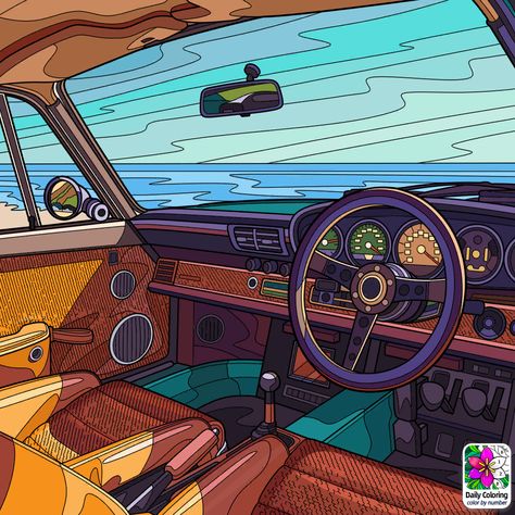 Share Picture Editorial Illustration Magazine, Metal Sheet Design, Car Animation, Film Posters Art, Road Trip Car, Cool Car Drawings, Planets Wallpaper, Anime Car, Interior Car