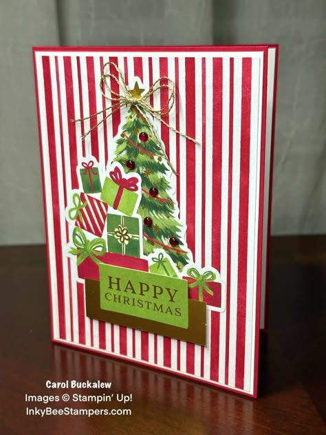 Stampin’ Up! A Little Bit Festive Happy Christmas Card – A Quick & Easy Option! – Inky Bee Stampers Holiday Gift Card Holders, Happy Christmas Card, Su Christmas Cards, Card Sketches Templates, My Schedule, Christmas Ephemera, Dsp Cards, Holiday Gift Card, Masculine Birthday Cards