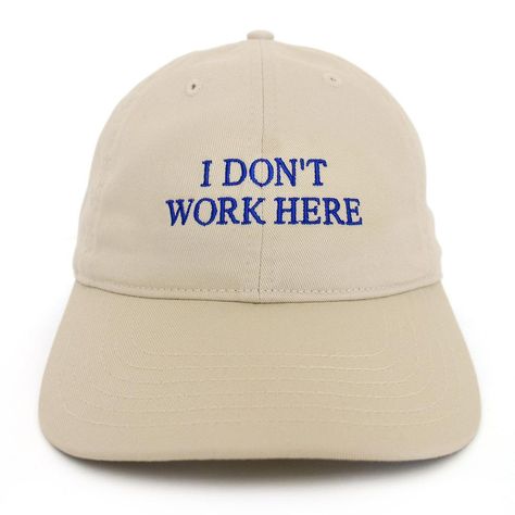 IDEA on Instagram: “Simple pleasures of SORRY / I DON’T WORK HERE hat. Organic cotton six panel baseball cap. Back in stock - finally. Link in bio for these…” Funny Baseball Hats, Cute Baseball Hat, Funny Baseball Hat, Caps Ideas, Funny Baseball Caps, Caps Design, Hats Design, How To Have Style, Silly Clothes