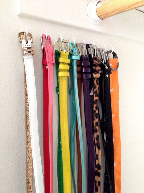 Belt Organization, How To Hang Belts In Closet, Belt Organization Ideas Closet, Belts Organizing Ideas, Organize Belts, Belt Organization Ideas, Store Belts Organizing Ideas, Tie And Belt Organizer Closet Storage, Belt Storage