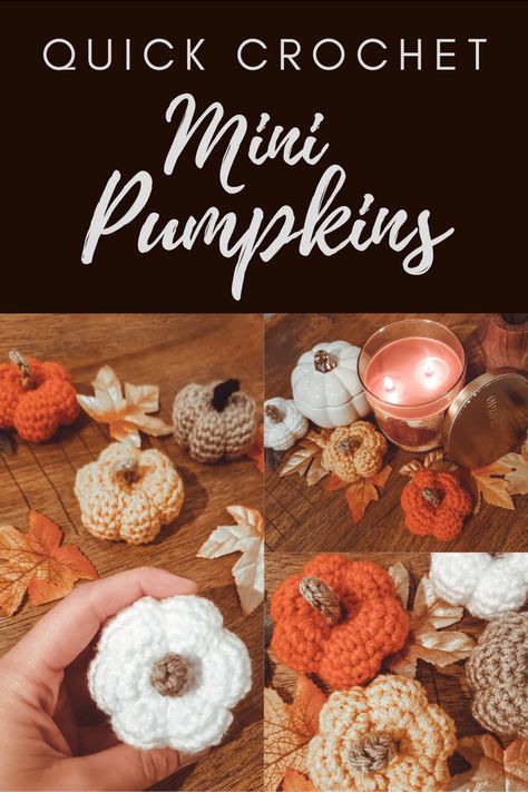 Crochet Thanksgiving Centerpiece, Pumpkin Crochet Garland, Crochet Pumpkin Centerpiece, Fall Crochet Garland Pattern, Diy Mini Pumpkins, Mini Pumpkin Crochet Pattern, Diy Fall Decor Ideas For The Home, Diy Pumpkin Garland, Fall Crochet Garland