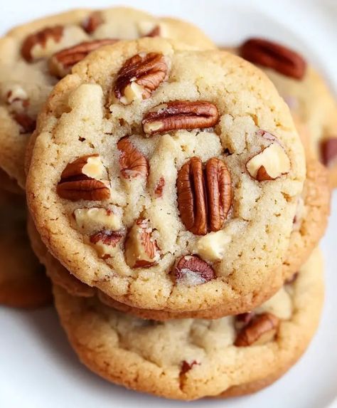 Frosted Butter Pecan Cookies, Pecan Cookies Recipes, Butter Pecan Cookies Recipe, Make Fresh Bread, Pecan Pie Cookies Recipe, Holiday Fruit Cake, Easy Homemade Bread, Pecan Pie Cookies, Cookies Homemade