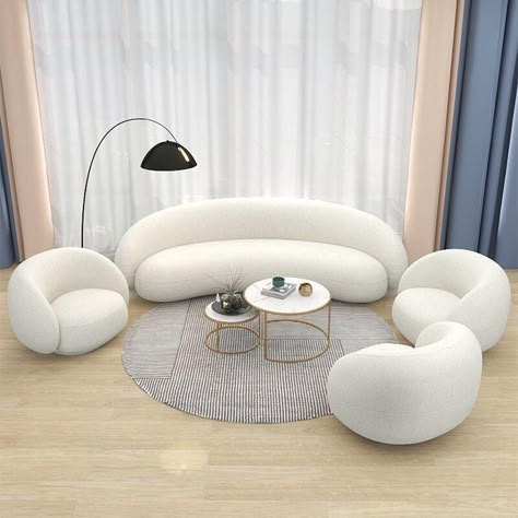 Wavy Mirrors, Curved Sofa Living Room, Curved Sofas, Curved Couch, Latest Sofa Designs, Luxury Sofa Design, Curved Furniture, Corner Sofa Design, Round Sofa