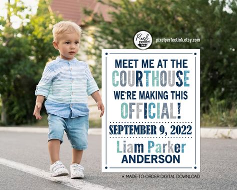 Adoption Personalized Announcement Sign Meet Me at the - Etsy Birth Stats Wall Art, Adoption Announcement, Announcement Sign, Gotcha Day, Teal And Grey, Birthday Sign, Holiday Weekend, Printing Center, Blue Teal