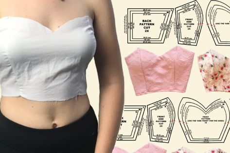 How To Make A Sweetheart Bustier Pattern With Measurements 9D7 Sweetheart Bustier Pattern, Bustier Pattern, Pattern Draping, Animal Sewing Patterns, Free Sewing Patterns, Sewing Bee, Diy Sewing Clothes, Clothes Sewing Patterns, Bustier Top