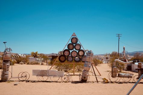 You can find many art installations in joshua tree done by local artist for free Desert Life, Art Installations, Random Art, Joshua Tree, Local Artists, Installation Art, For Free, Canning, Art