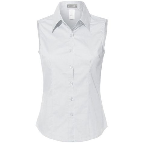 LE3NO Womens Lightweight Cotton Sleeveless Button Down Shirt ($20) ❤ liked on Polyvore featuring tops, no sleeve shirt, stitch shirt, sleeveless shirts, stretch shirt and button shirt White Sleeveless Shirt, Sleeveless Button Down Shirt, Sleeveless Shirts, White Sleeveless Blouse, Stitch Shirt, Women Shirts Blouse, Work Attire, Sleeveless Shirt, Sleeveless Blouse