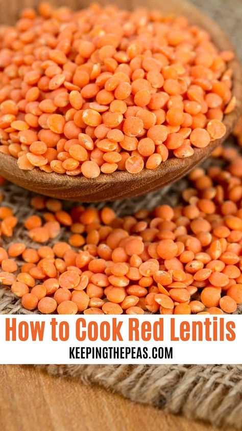 Red Lentil Side Dish Recipes, Dry Lentil Recipes, Red Lentil Soup Recipe Easy, How To Cook Red Lentils, Red Lentil And Rice Recipes, Red Lintel Recipes, Making Lentils, Cook Lentils How To, Easy Red Lentil Recipes