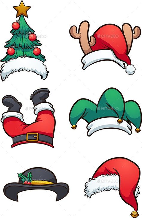 Christmas Hats - Christmas Seasons/Holidays Hats Christmas, Funny Welcome Mat, Personalized Dog Ornament, Christmas Hats, Christmas Vector, Christmas Doodles, Dog Christmas Ornaments, Dog Christmas Gifts, Christmas Templates