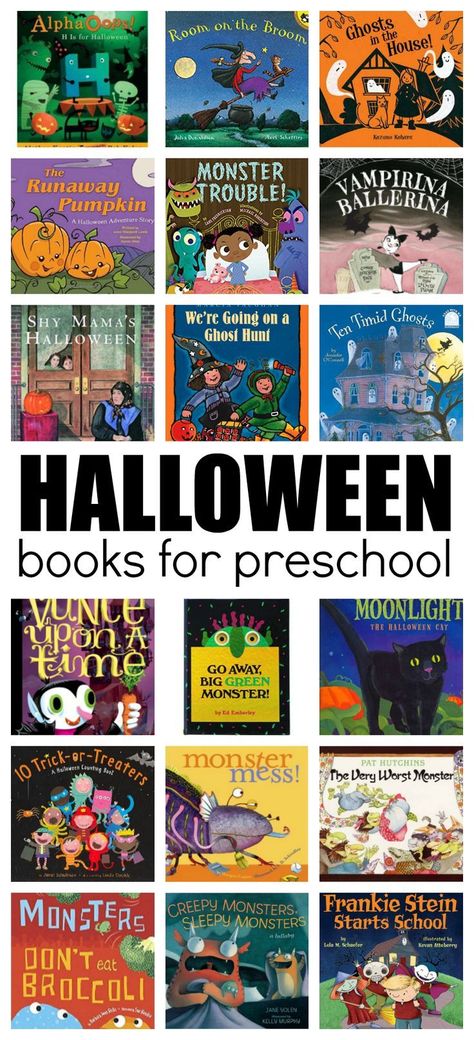 The Ultimate List of Halloween Books For Preschool Halloween Picture Books, Books For Preschool, Books For Preschoolers, Halloween Activities Preschool, Halloween Books For Kids, Books For Toddlers, Halloween Songs, Halloween Adventure, Halloween Preschool