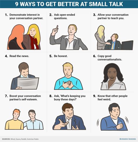 Infographic: 9 ways to get better at small talk #TheArtOfConversation Conversation Skills, How To Read People, People Skills, Personality Development, Small Talk, Super Quotes, Lifestyle Inspiration, Psychology Facts, Public Speaking