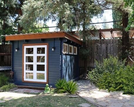 Modern Garden Shed, Yard Office, Garden Shed Kits, Outdoor Garden Sheds, Container Living, Shed Office, Shed Floor, Modern Shed, Studio Shed