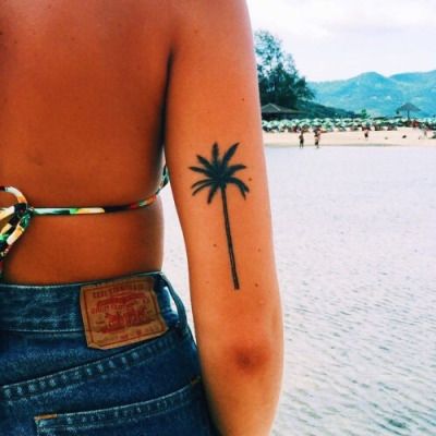 diagnosis Beach Tats, Tropical Tattoo, Sunset Tattoos, Rose Tattoos For Women, Palm Tattoos, Palm Tree Tattoo, Arm Tattoos For Women, Baby Tattoos, Tattoo S