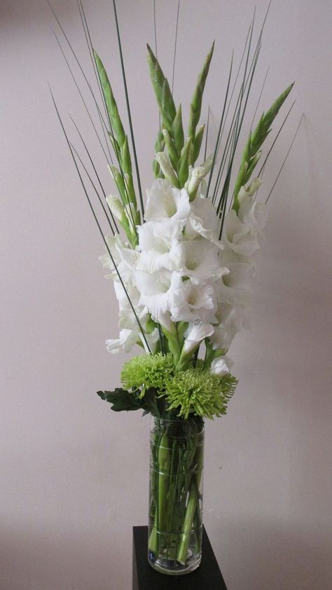 gladiolus arrangment ideas | www.occasionangel.co.uk Flower Arrangement, Table centrepiece, White ... Gladiolus Wedding Flowers, Gladiolus Wedding, Gladiolus Arrangements, Tall Flower Arrangements, Tall Floral Arrangements, Floral Designs Arrangements, Floral Art Arrangements, 25 Anniversary, Gladiolus Flower