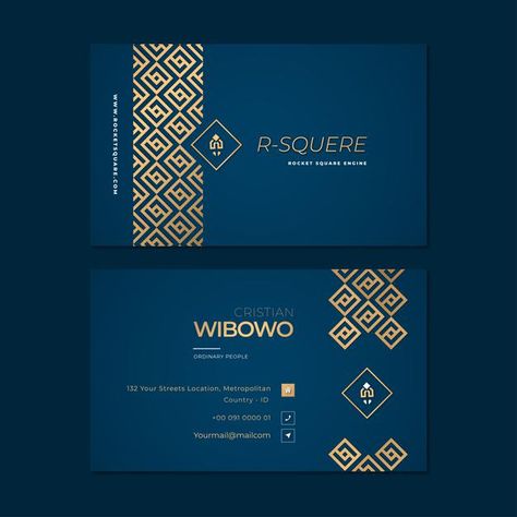 Luxury dark blue professional business c... | Premium Vector #Freepik #vector #background #logo #business #abstract Namecard Designs, Logo Maker Free, Factory Logo, Social Media Business Cards, Boutique Logo Design, Qr Code Business Card, Metal Business Cards, Building Logo, Graphic Design Business Card