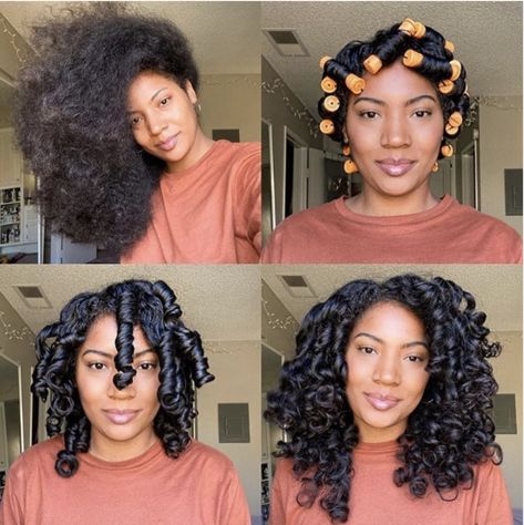 Magic Hair Curlers, Curly Perm, Perm Rod Set, Cabello Afro Natural, Perm Rods, Videos Aesthetic, Pelo Afro, Magic Hair, Hair Control