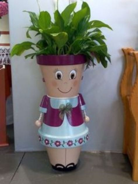 Flower pot decoration ideas that you can try in your home 43 Best Potted Flowers, Clay Pot Art, Clay Pot Ideas, Clay Pot Projects, Flower Pot People, Clay Pot People, نباتات منزلية, Flower Pot Art, Pot People