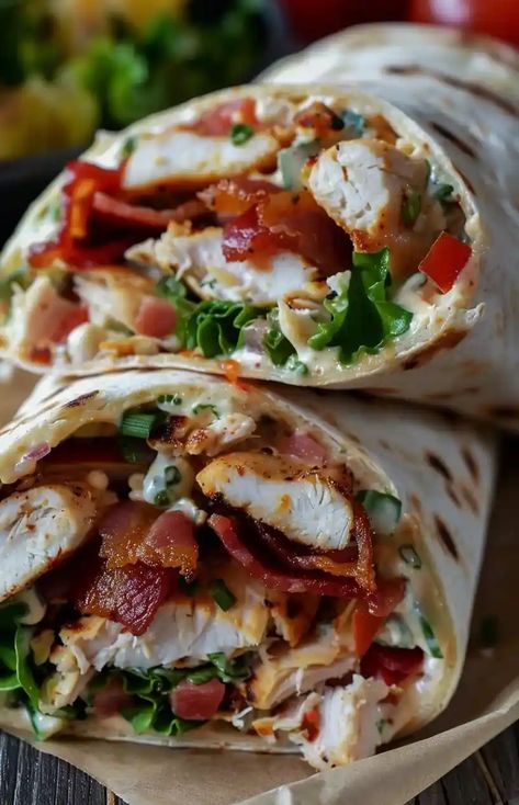 Chicken Bacon Ranch Wrap Buffalo Chicken Bacon Ranch Wrap, Healthy Chicken Bacon Ranch Wraps, Bacon Chicken Wrap, Chicken Thigh Wraps, Bacon Chicken Ranch Wrap, Chicken Bacon Burrito, Chicken Bacon Wraps Tortilla, Chicken Bacon Ranch Wraps Recipes, Low Carb Chicken Wraps