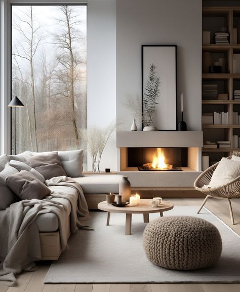 Japandi Living Room Design, Unique Fireplace, What Is Interior Design, Scandinavian Living Room, Japandi Living, Japandi Interior, Modern Home Interior Design, Scandinavian Style Interior, Living Room Scandinavian