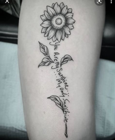 Sunshine Tattoos, Mommy Daughter Tattoos, Baby Footprint Tattoo, Botanical Tattoos, Sunshine Tattoo, Sunflower Tattoo Sleeve, Sunflower Tattoo Shoulder, Arm Sleeve Tattoos For Women, Magic Runes