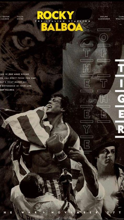 Rocky Balboa Poster, Rocky Series, Rocky Poster, Rocky Film, Boxing Images, Dragon Ball Z Iphone Wallpaper, Whatsapp Wallpapers Hd, Boxing Posters, Eye Of The Tiger