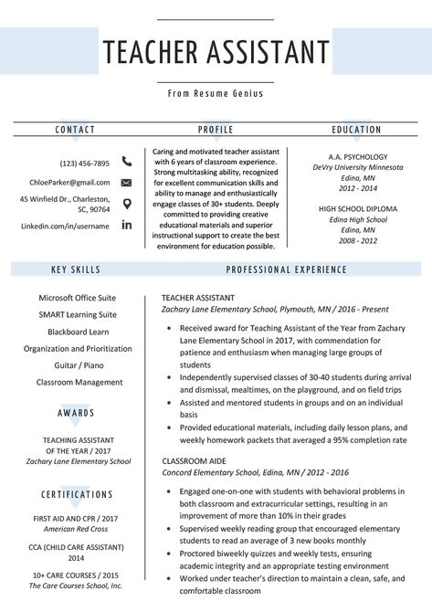 Teaching Resume Examples, Preschool Teacher Resume, Elementary Teacher Resume, Teacher Cv, Teacher Job, Teacher Resume Examples, Teacher Career, Teaching Resume, Education Resume